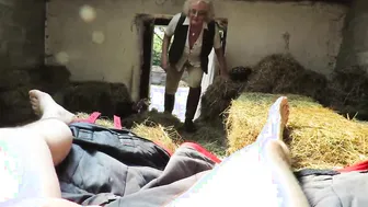 Claire Knight Blows Off Young Stableboy-Humongous Facial Load