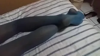 Cutie women into thigh high blue