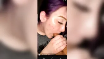 Amazing Sloppy Deep Throat Good Green Eyes