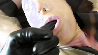 Latex cunt with mouth with Pvc Mask