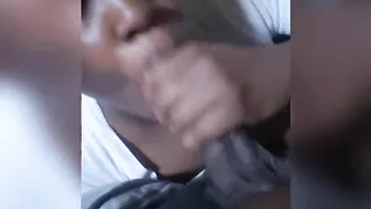 Nasty bitch suckin cock for facial