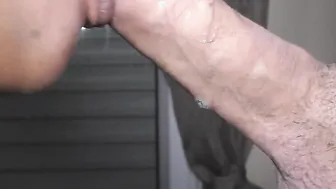 Huge rough penis pumped by african mouth and large cum