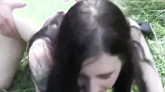 Sweet Honesty Calliaro gets nailed by stranger inside outdoor