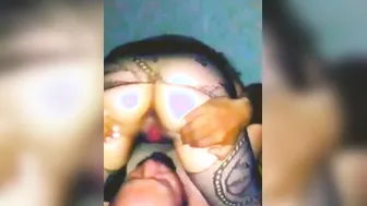 Thin Mexican squirt inside the face