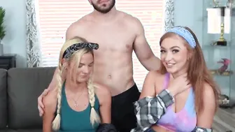 Peter Green sweet talking the girls Mae Milano Callie African and Lacy Tate and has all 3 on their knees