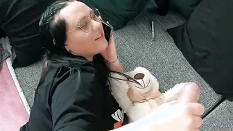 curvy beauty sucks and fucks while talking to her friend