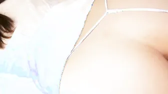 Cafe worker Yuko Mukai plays dressup inside a uniform for us