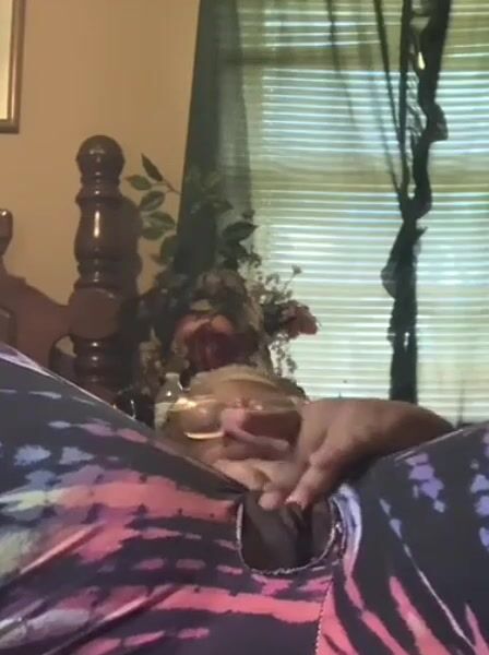 Black girl rips her pants and masturbates