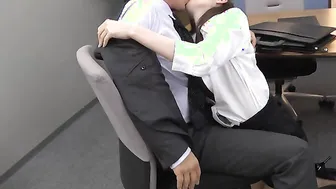 Misaki Yoshimura is the office bimbo and wants co-workers penis