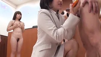Shiori Uehara and Sena Sakura are banged into a court room foursome