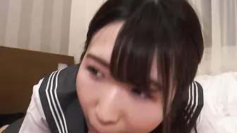 Manami Morishita is back and wears a school cosplay