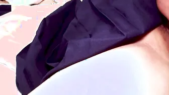 Shy cunt with mouth Yuri is so adorable putting on her older school uniform for fucking
