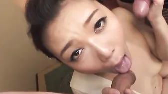 Amazing lady is amusing 2 very turned on men