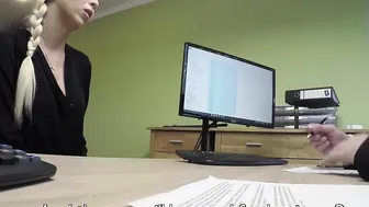 Manager porn video – First porn casting of Karol in office of loan manager