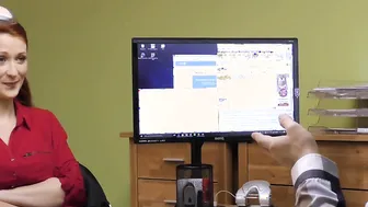 Agent in credit company loves boobs of his gorgeous customer