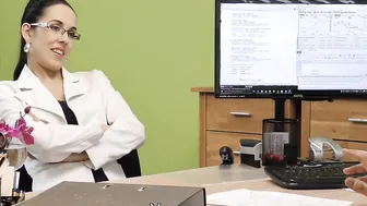 Petite lassie pays with hot sex for wage increase in office