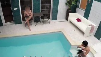 Spa porn video – Brunette picked up and nicely fucked in private poolside