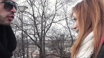 Naughty man fucks good-looking chick Jenifer Red for money