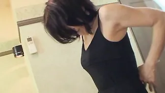 chinese dark haired Junko Sakashita gotten so excited by a bro that she showed her melons on the street