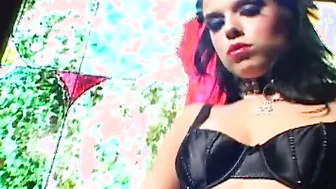 Demi Wears Some Bondage Attire As She Takes A Stiff Cock In Of Her Body