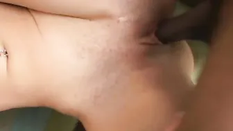Kelly Divine Ride His Big Black Dick Then Catches His Cum On Her Pierced Tongue