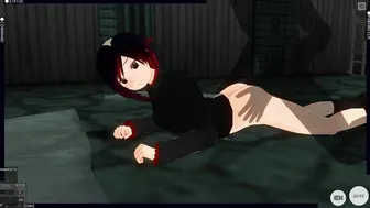3D ANIME Ruby Rose Fucks into the Basement and does Ahegao