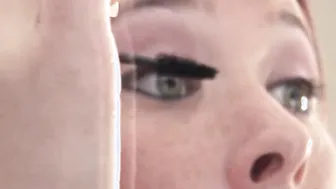 BrookeSkye do eyeliner in nude with sexy body