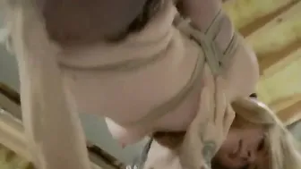 Filthy Blonde Tied By Maledom Master Inside Ropes Then Finger Fuck And Rubbed Rough And Fast