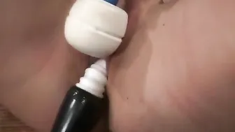 Her nipples are given electric shocks as she plays with wand on her snatch