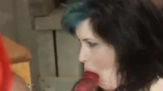 Dom has dildos inside all her sex slaves holes