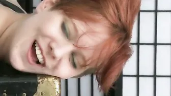 Long blonde haired domina booty plugs and chains slave sluts