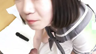Adorable Japanese sluts next door Ayumi getting inside costume to play