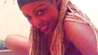 Greek ebony blowjop cum in her month