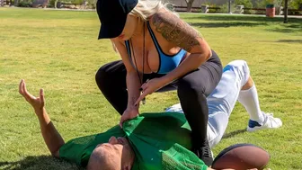 Tempting The Tackling Dummy Clip With Xander Corvus Nina Elle - Brazzers Official