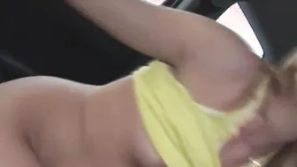 Sweet Sarah kimble Fingering her pussy in car
