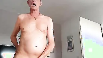 slipping rings on my erect and shining uncut cock