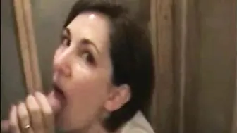 Hot milf sucking hubby dick and get facial