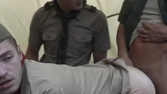 ScoutBoys - Hung DILF with six pack barebacks two cute smooth scouts