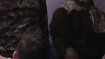 Campfire Anal Threesome: Daddy's Boy & His Son Share A Huge Dick