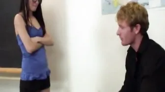 Busted porn video – Four-eyed Nerd Milks Mr. Johnson