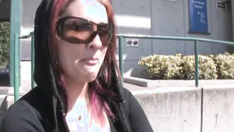 American teen girl with natural tits picked up on the street