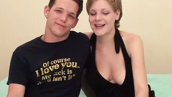 Natural American couple at their first amateur casting
