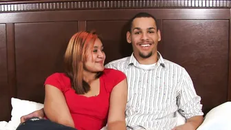 Natural American couple at their first amateur casting