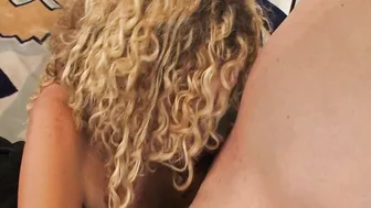 Curly blonde slut wanna fuck wild during the amateur casting