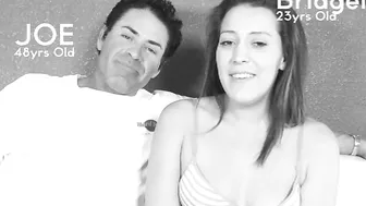 Brunette suga Babe with small tits fucking at the casting