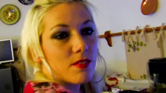 Outdoor anal sex with a tattooed blonde in fishnet lingerie