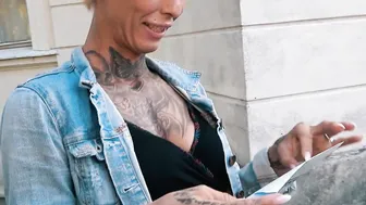 Pov Date porn video – Skinny short haired blonde Milf with Tattoos loving the POV Dates