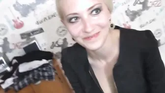Young blonde neighbour with small tits fucks in a private gangbang