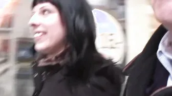 Skinny Teenage Girl with small tits picked up from an old Guy at the street