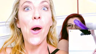 Lesbian Friends fucking with a double dildo infront of the webcam